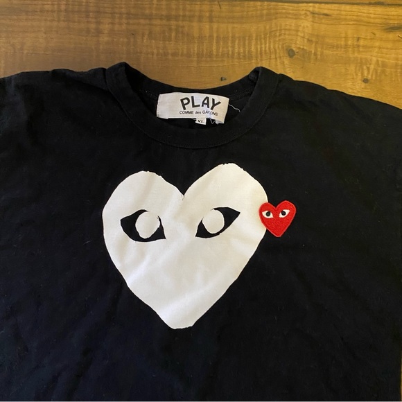Comme Des Garcons Play CDG Play White Heart Red Emblem Sz XL 👉Like Sz M 👈 - Picture 4 of 5